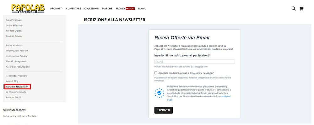 Iscrizione newsletter