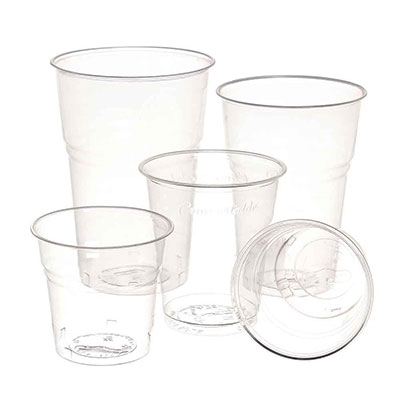 Bicchieri realizzati in PLA