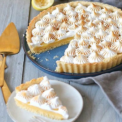 Lemon meringue tart vegana