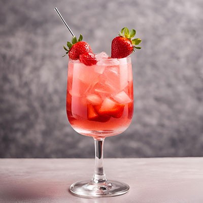 Cocktail analcolico al succo d'arancia e fragole