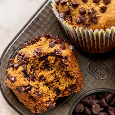 Muffin alla zucca con gocce di cioccolato