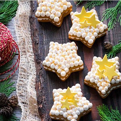 Biscotti natalizi a forma di stella