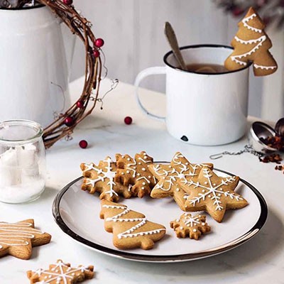 Biscotti natalizi con decoro glassa