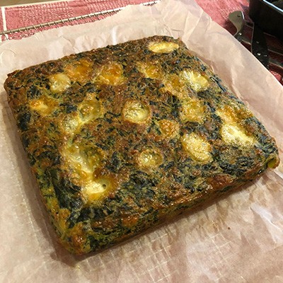 Torta salata agli spinaci versione quadrata bassa