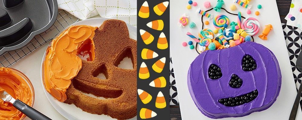 Torte decorate a forma di zucca per Halloween