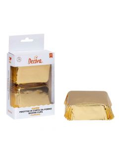 20 Pirottini rettangolari color oro per cottura plumcake 8 x 5 x h 3,2 cm