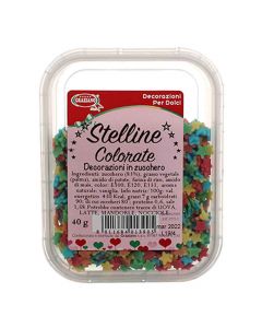 Stelline di zucchero colorato piccole per decorazioni 40 g Graziano