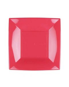 Piatti quadrati lavabili per microonde rosa corallo 23x23 cm