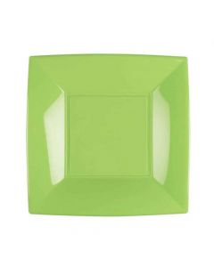 Piatti quadrati lavabili per microonde verde acido 23x23 cm