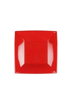 Piatti quadrati piccoli lavabili per microonde rossi 18x18 cm