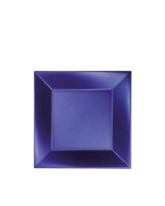 Piatti quadrati piccoli lavabili per microonde blu perla 18x18 cm