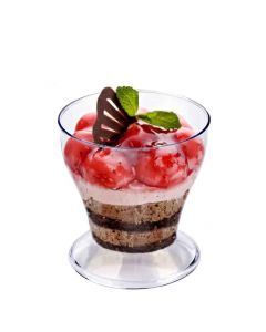 Bicchierini monoporzione Cup 150ml con dessert stratificato e lamponi