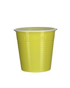 30 Bicchieri lavabili e riutilizzabili in plastica DOpla 230cc giallo