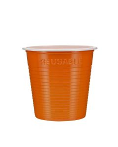30 Bicchieri lavabili e riutilizzabili in plastica DOpla 230cc arancioni