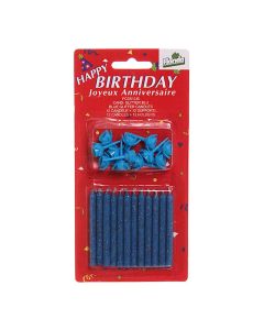 Candeline compleanno glitterate blu - confezione