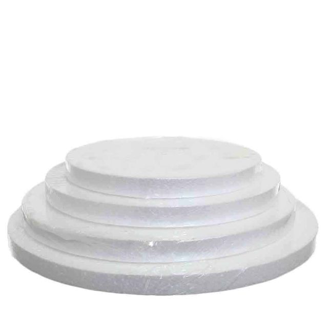 Base rotonda in polistirolo bianco alta 2,5 cm