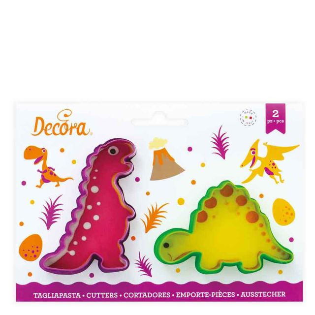 Set 2 Cutters Tagliapasta in plastica animali dinosauro Decora