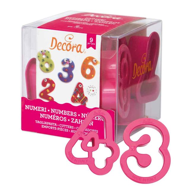 Set 9 Cutters Tagliapasta in plastica Numeri Decora