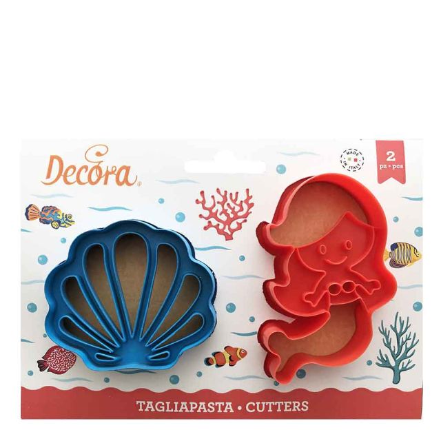 2 Tagliapasta Cutter Sirena e Conchiglia Decora