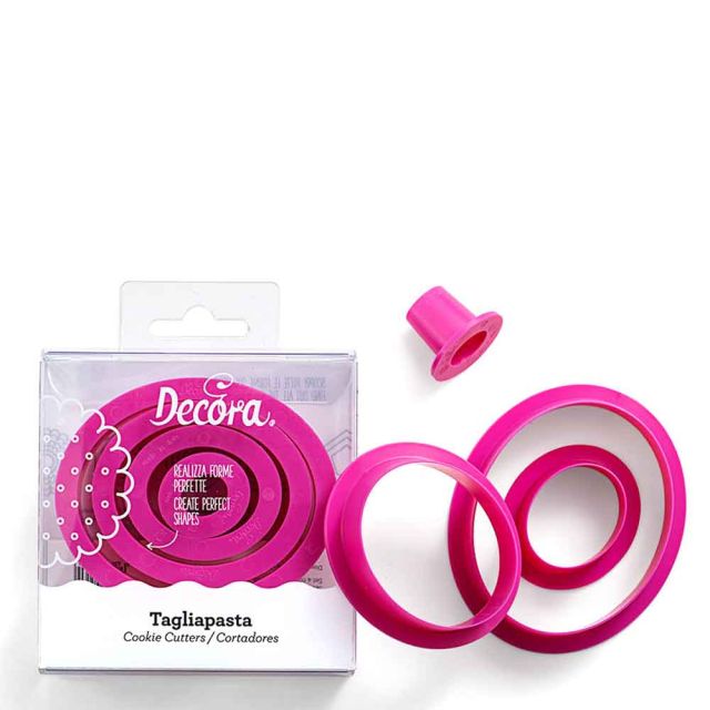 Set 4 Cutters Tagliapasta in plastica forma ovale Decora