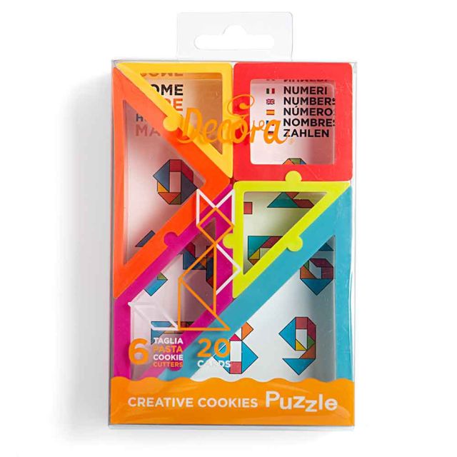 Kit 6 Tagliapasta geometrici puzzles Decora