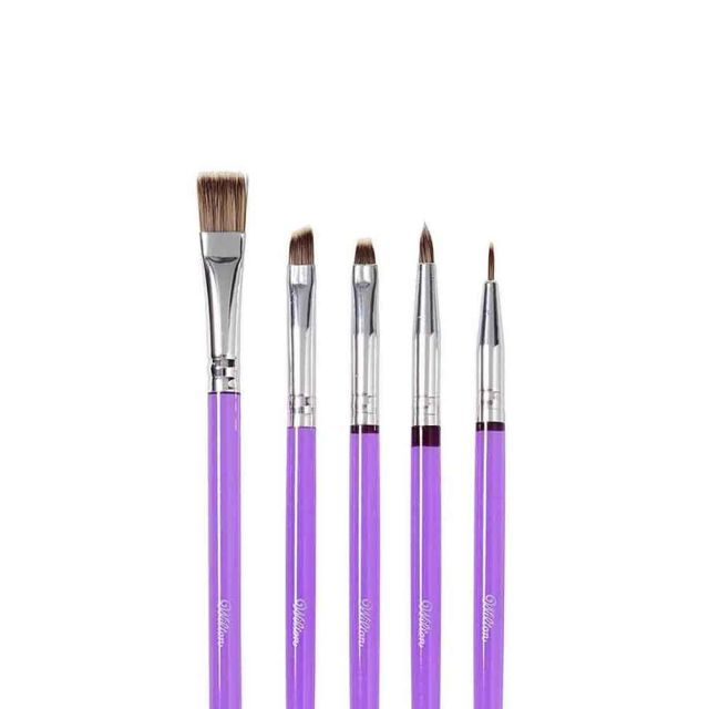 Kit 5 pennelli per decorazione in plastica con setole sintetiche Wilton