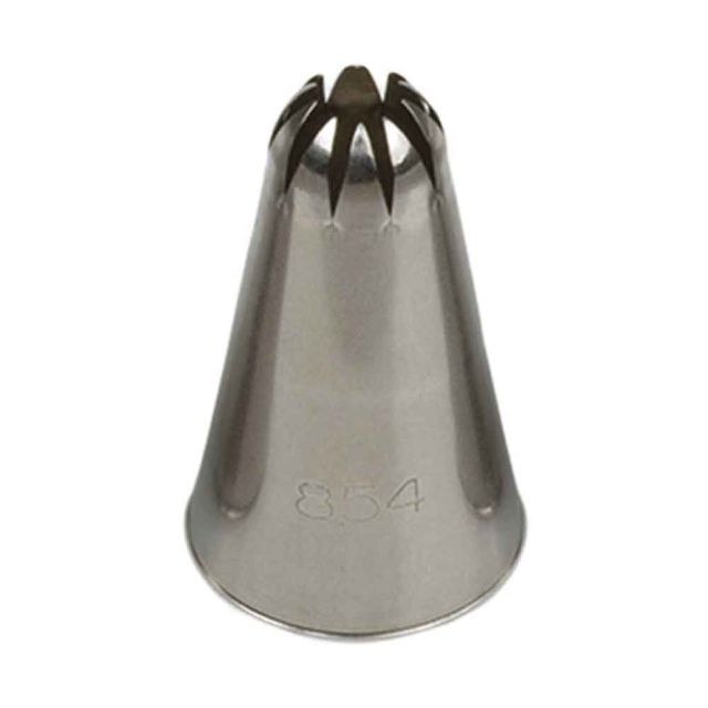 Beccuccio cornetto fiore grande 854 2C in acciaio inox Ø2,5 x 4 cm