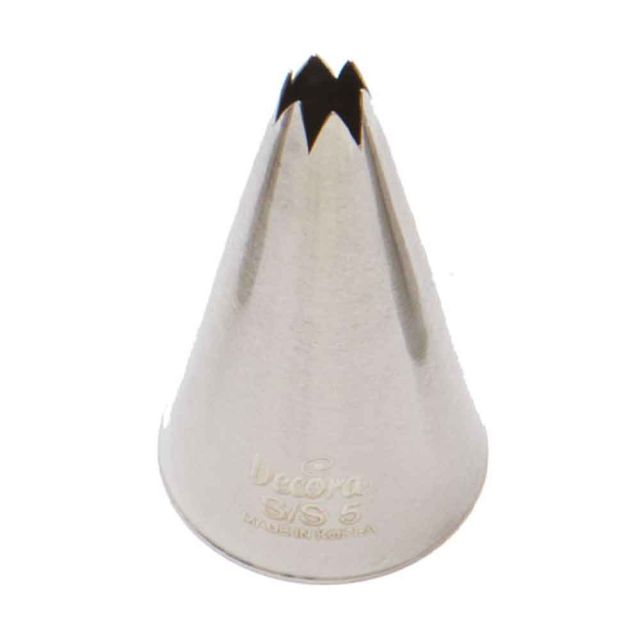 Beccuccio cornetto grande stella 5 Decora in acciaio inox Ø2,5 x 5 cm
