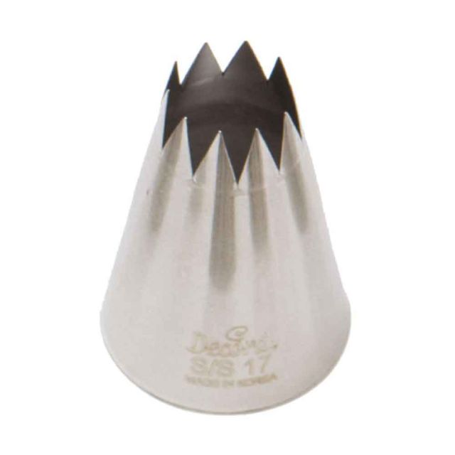 Beccuccio cornetto grande stella 17 Decora in acciaio inox Ø3,5 x 5 cm