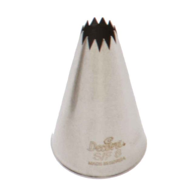 Beccuccio cornetto stella francese 8 Decora in acciaio inox Ø2,4 x 4,5 cm
