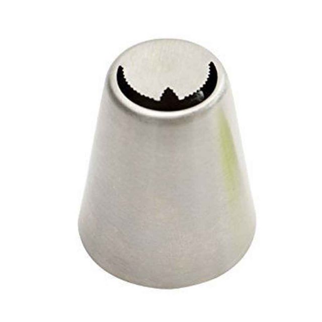 Beccuccio diretto 3D Foglia con nervatura frastagliata 5 in acciaio inox Ø3,5 x 4 cm