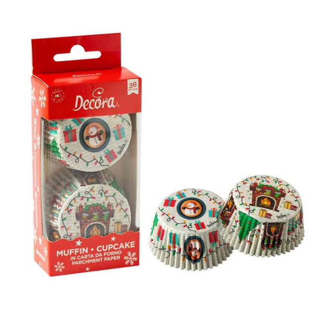 36 Pirottini per muffin natalizi in carta Regali di Natale Decora Ø 5 cm
