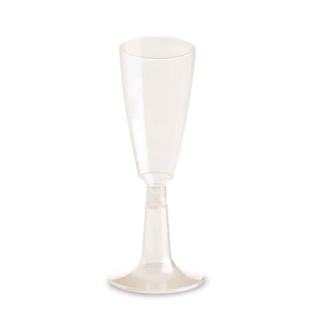 Flute calici in plastica compostabile gambo corto trasparente