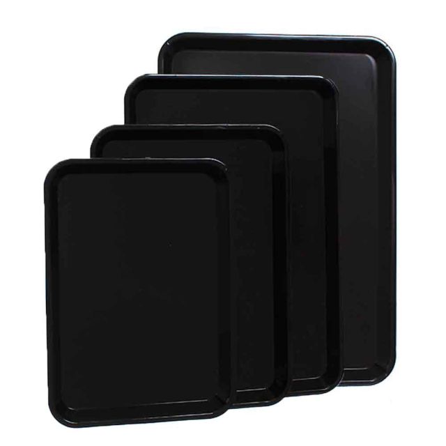 3 Vassoi in plastica nera da esposizione
