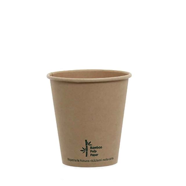 Bicchiere in cartoncino Bamboo nocciola 300ml riciclabili