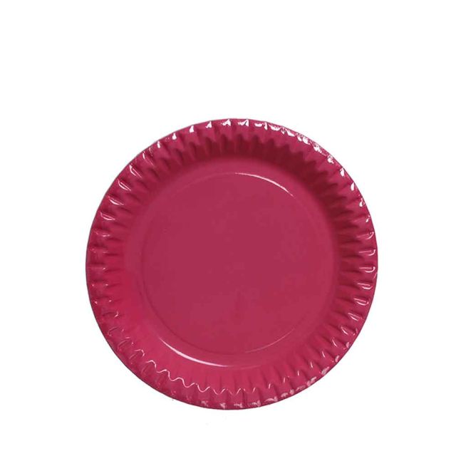 Piatti di carta fucsia in cartoncino per feste DOpla Party Ø23 cm
