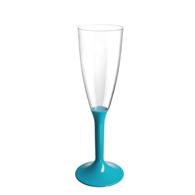 Calici Flute riutilizzabili in plastica turchese 120ml