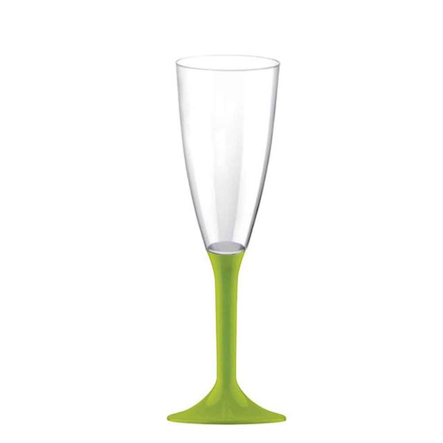 Calici Flute riutilizzabili in plastica verde acido 120ml