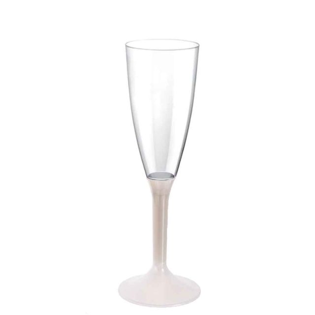Calici Flute riutilizzabili in plastica bianco perla 120ml