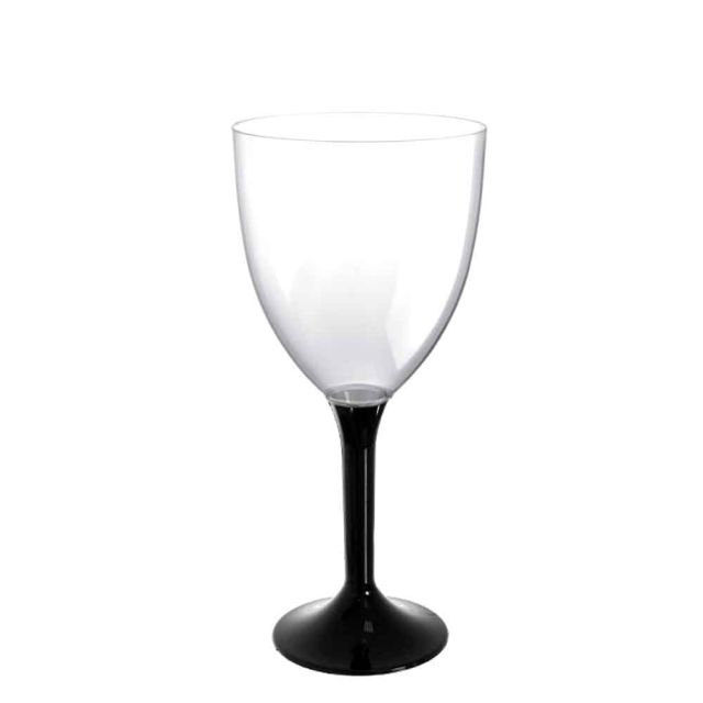 Calici da acqua riutilizzabili in plastica neri maxi 300ml