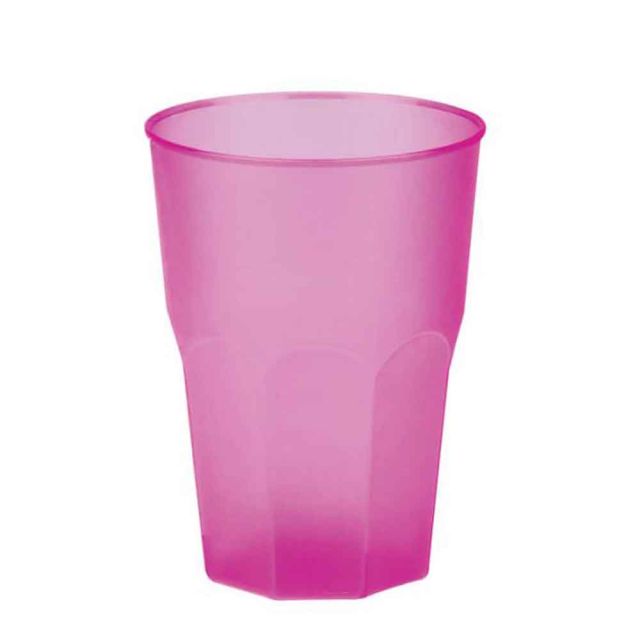 Bicchieri per cocktail riutilizzabili satinati fucsia 420cc