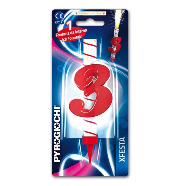 Fontana pirotecnica numero 3 rosso