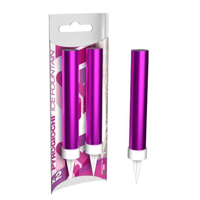 Candele fontane pirotecniche per torte Pyrogiochi Ice fucsia