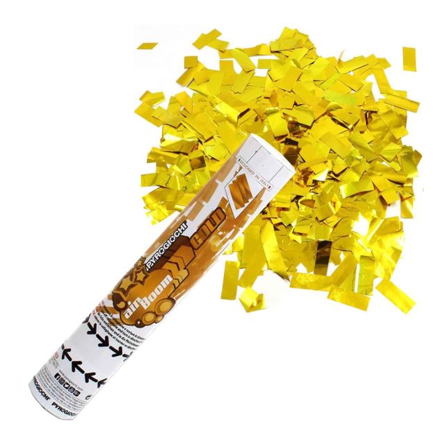 Tubo sparacoriandoli ad aria compressa Pyrogiochi Air Boom 30 cm Oro