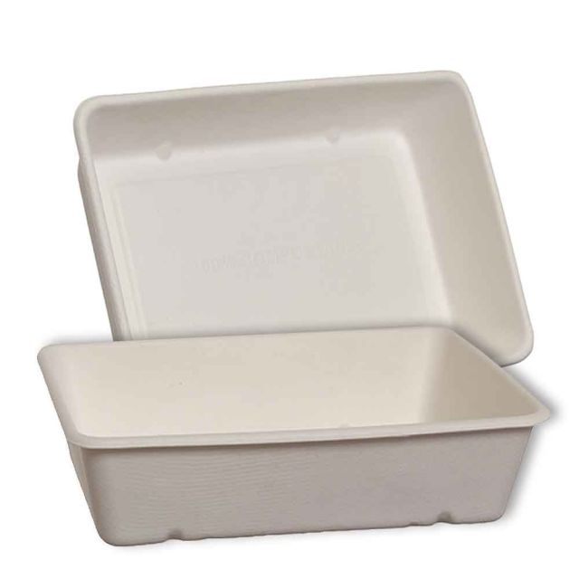 Vaschette rettangolari in polpa di cellulosa compostabili