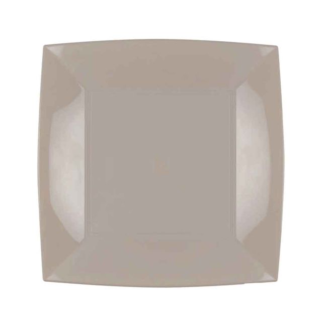 Piatti quadrati lavabili per microonde beige tortora 23x23 cm