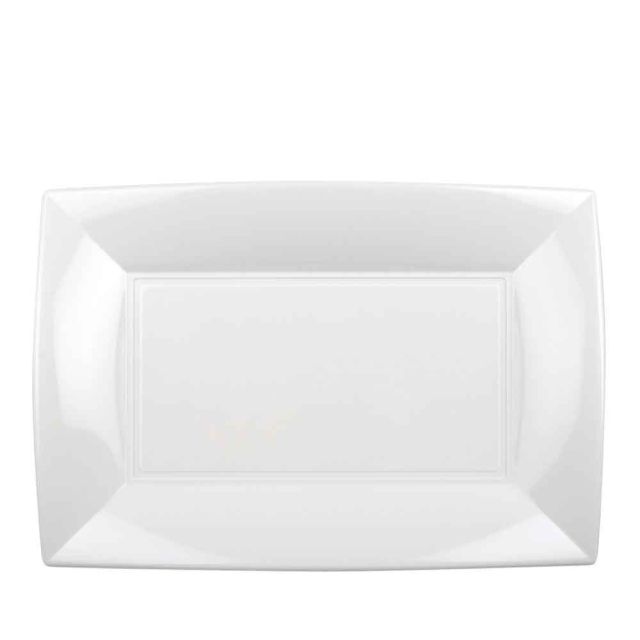 Vassoi rettangolari lavabili da esposizione bianchi 34x23 cm