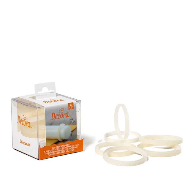 6 Guide per Mattarello grande in gomma antiscivolo Ø 4,5 cm Decora