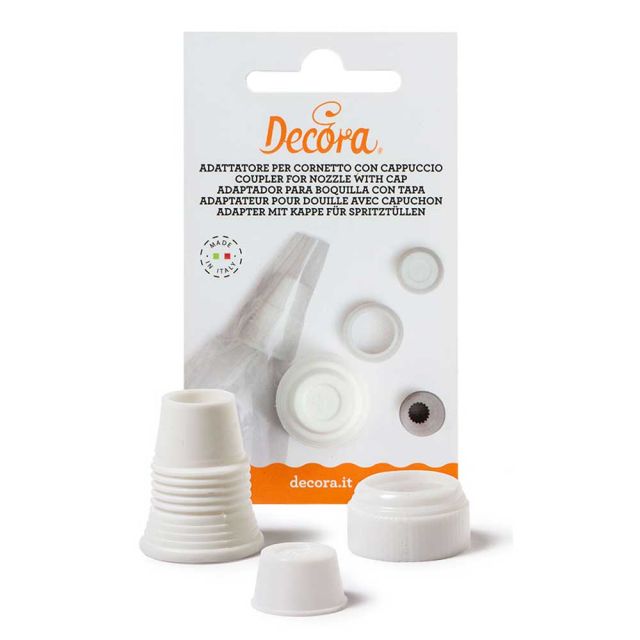 Adattatore per beccucci standard in plastica con cappuccio Ø 2,5 x 3 cm Decora