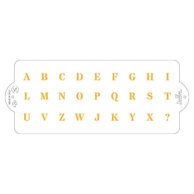 Stencil per torte Lettere Alfabeto da A a Z 10x25 cm Decora